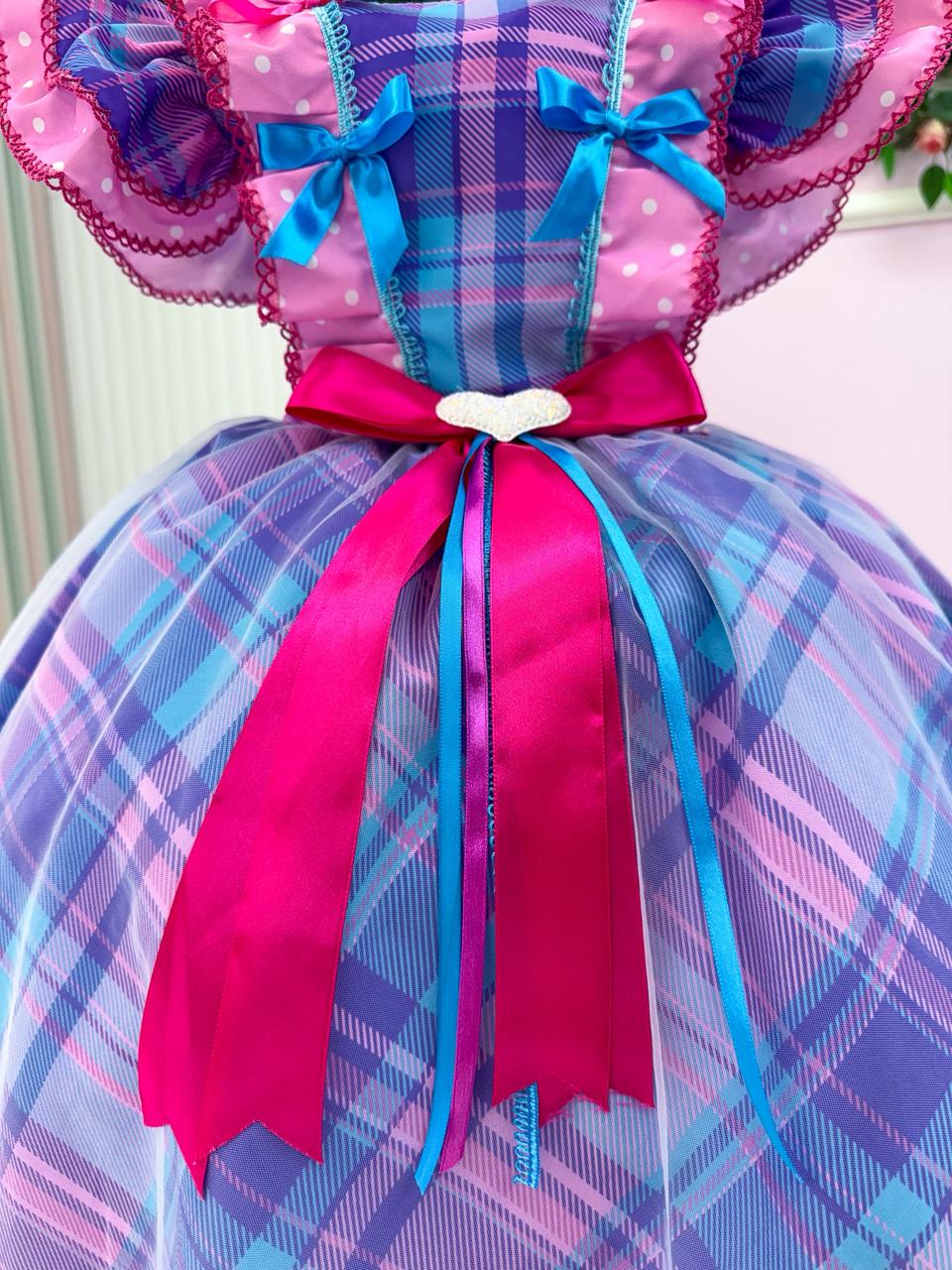 Vestido Marie Junino Quermesse do Interior Lilas - Leveza e Elegância para Meninas | Bebeloo Kids