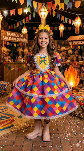Vestido Marie Junino Coração Caipira - Leveza e Elegância para Meninas | Bebeloo Kids