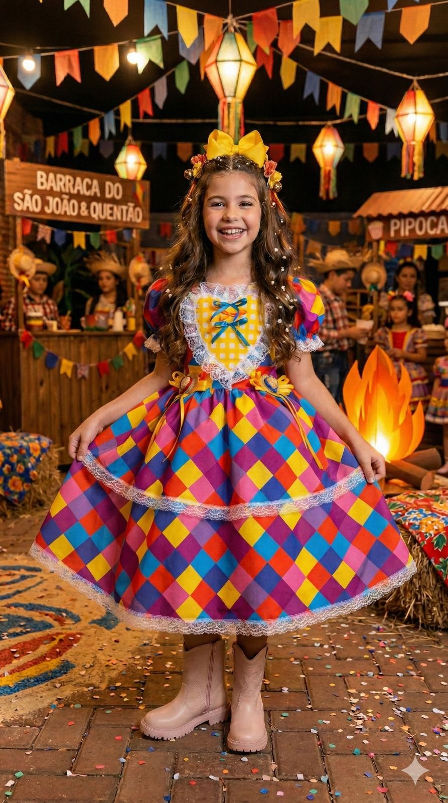 Vestido Marie Junino Coração Caipira - Leveza e Elegância para Meninas | Bebeloo Kids