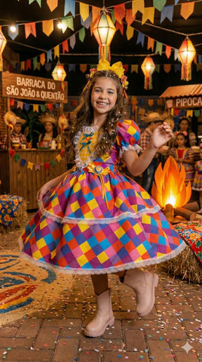 Vestido Marie Junino Coração Caipira - Leveza e Elegância para Meninas | Bebeloo Kids