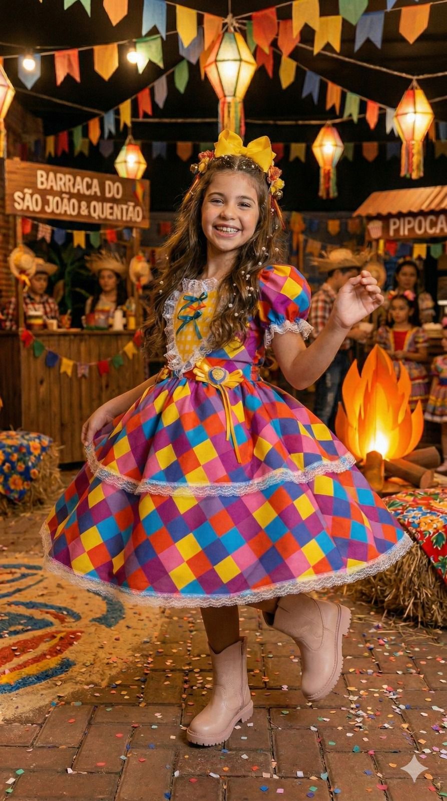 Vestido Marie Junino Coração Caipira - Leveza e Elegância para Meninas | Bebeloo Kids