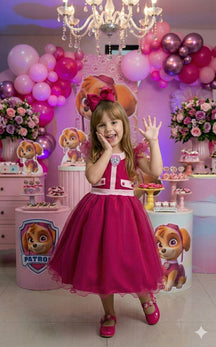 Vestido Mini Miss Temático Patrulha Canina - Sky - Leveza e Elegância para Meninas | Bebeloo Kids