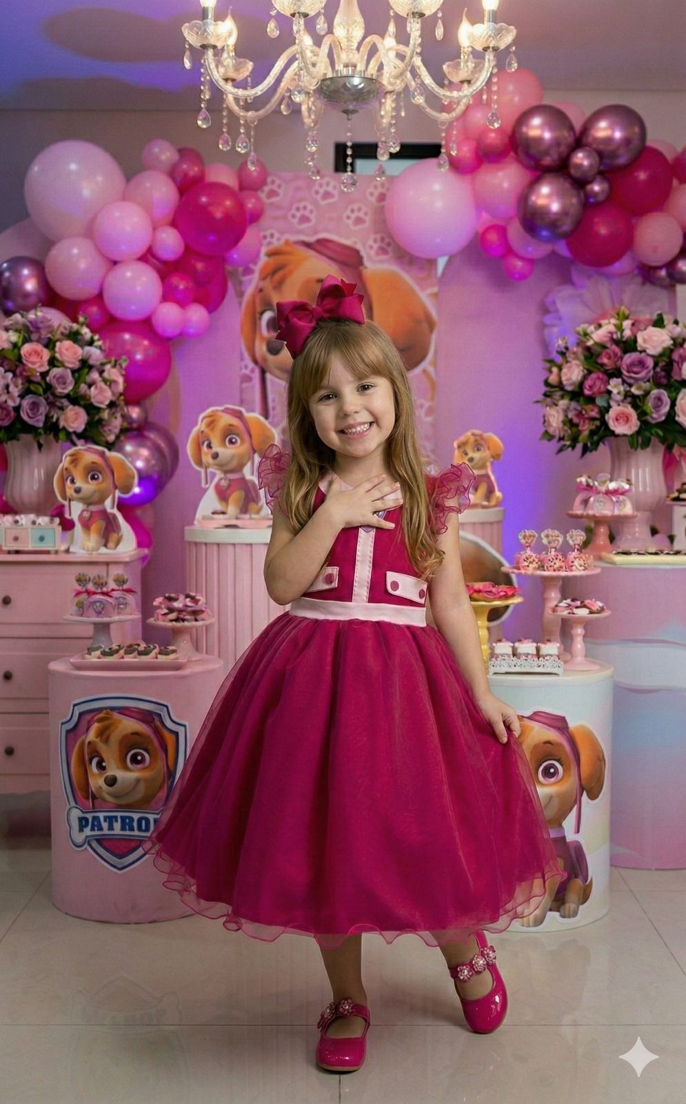 Vestido Mini Miss Temático Patrulha Canina - Sky - Leveza e Elegância para Meninas | Bebeloo Kids