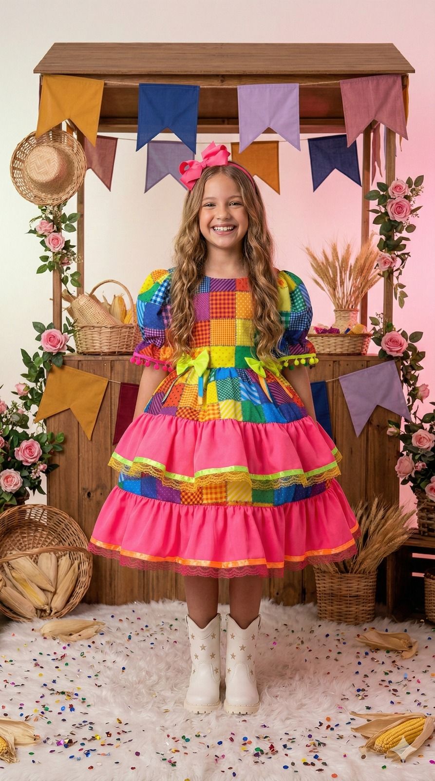 Vestido Junino Banana Club Luxo Rubia - Leveza e Elegância para Meninas | Bebeloo Kids