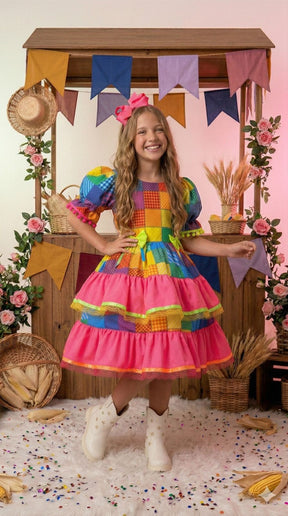 Vestido Junino Banana Club Luxo Rubia - Leveza e Elegância para Meninas | Bebeloo Kids