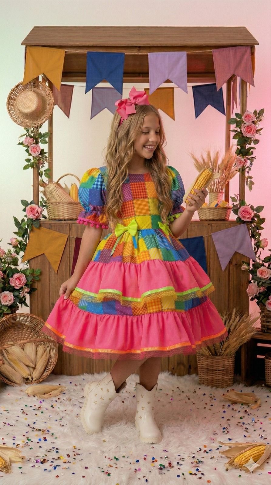 Vestido Junino Banana Club Luxo Rubia - Leveza e Elegância para Meninas | Bebeloo Kids