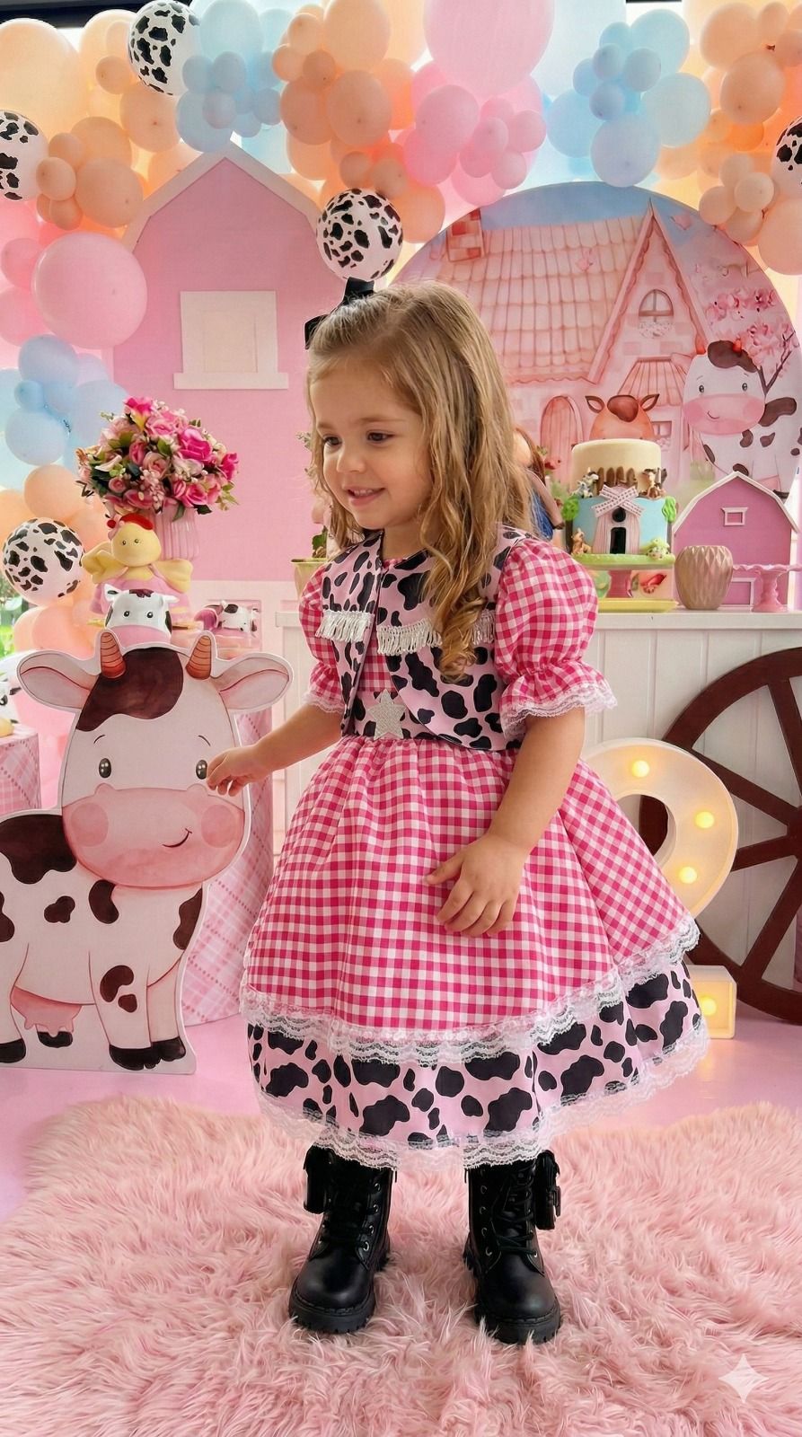Vestido Junino Banana Club Encanto da Vaquinha - Boiadeira - Leveza e Elegância para Meninas | Bebeloo Kids