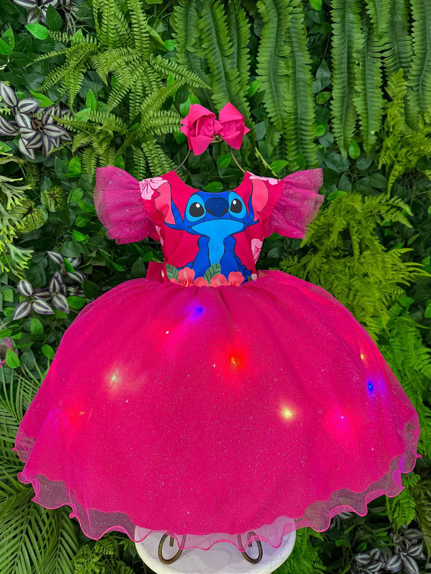 Vestido Tematicos Ysa Kids Lilo Stitch com Led + Saiote - Leveza e Elegância para Meninas | Bebeloo Kids