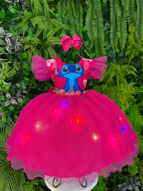 Vestido Tematicos Ysa Kids Lilo Stitch com Led + Saiote - Leveza e Elegância para Meninas | Bebeloo Kids