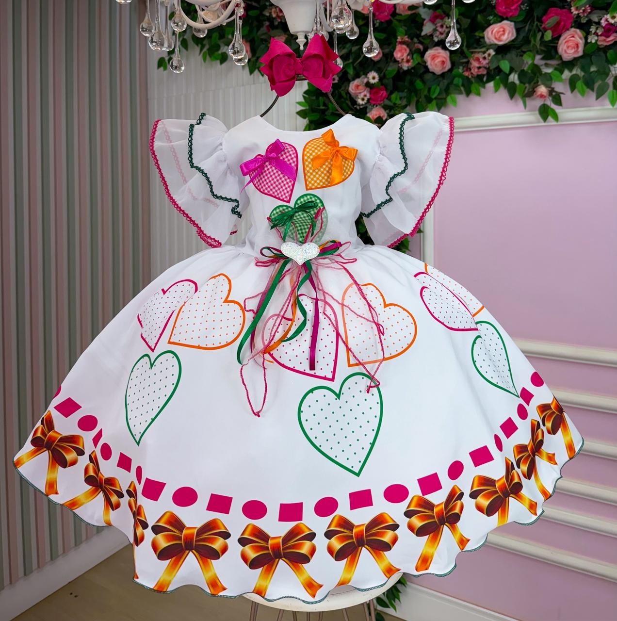 Vestido Marie Junino Luxo Noivinha/Noiva dos Corações - Leveza e Elegância para Meninas | Bebeloo Kids