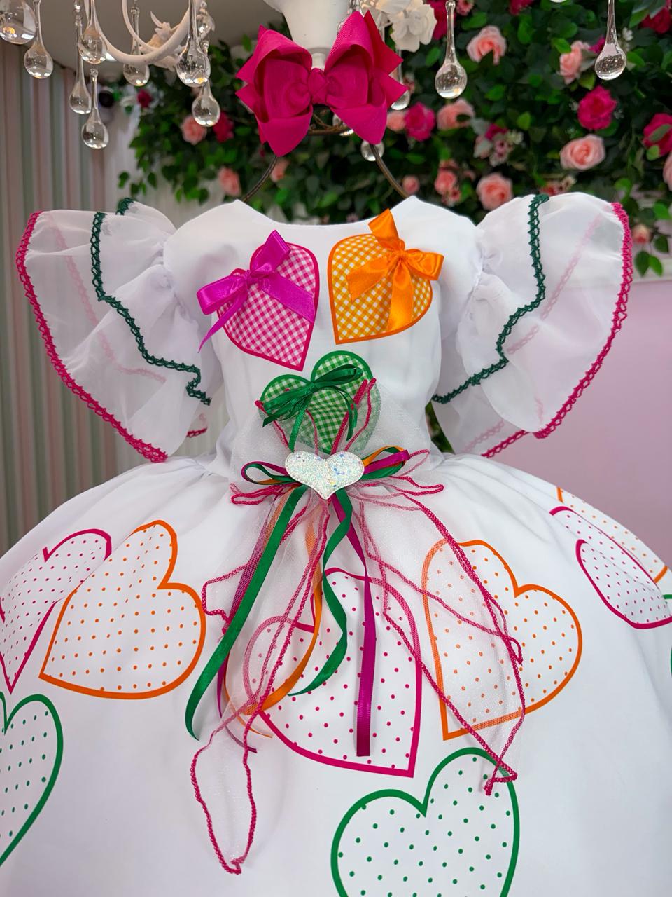 Vestido Marie Junino Luxo Noivinha/Noiva dos Corações - Leveza e Elegância para Meninas | Bebeloo Kids