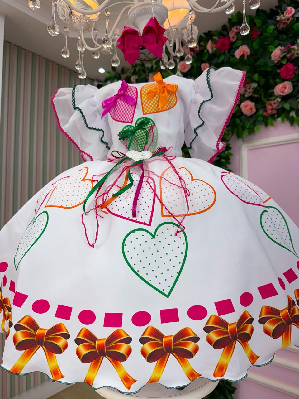 Vestido Marie Junino Luxo Noivinha/Noiva dos Corações - Leveza e Elegância para Meninas | Bebeloo Kids