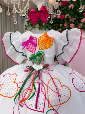 Vestido Marie Junino Luxo Noivinha/Noiva dos Corações - Leveza e Elegância para Meninas | Bebeloo Kids