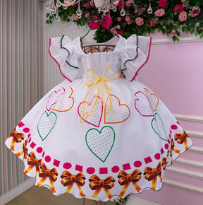 Vestido Marie Junino Luxo Noivinha/Noiva dos Corações - Leveza e Elegância para Meninas | Bebeloo Kids