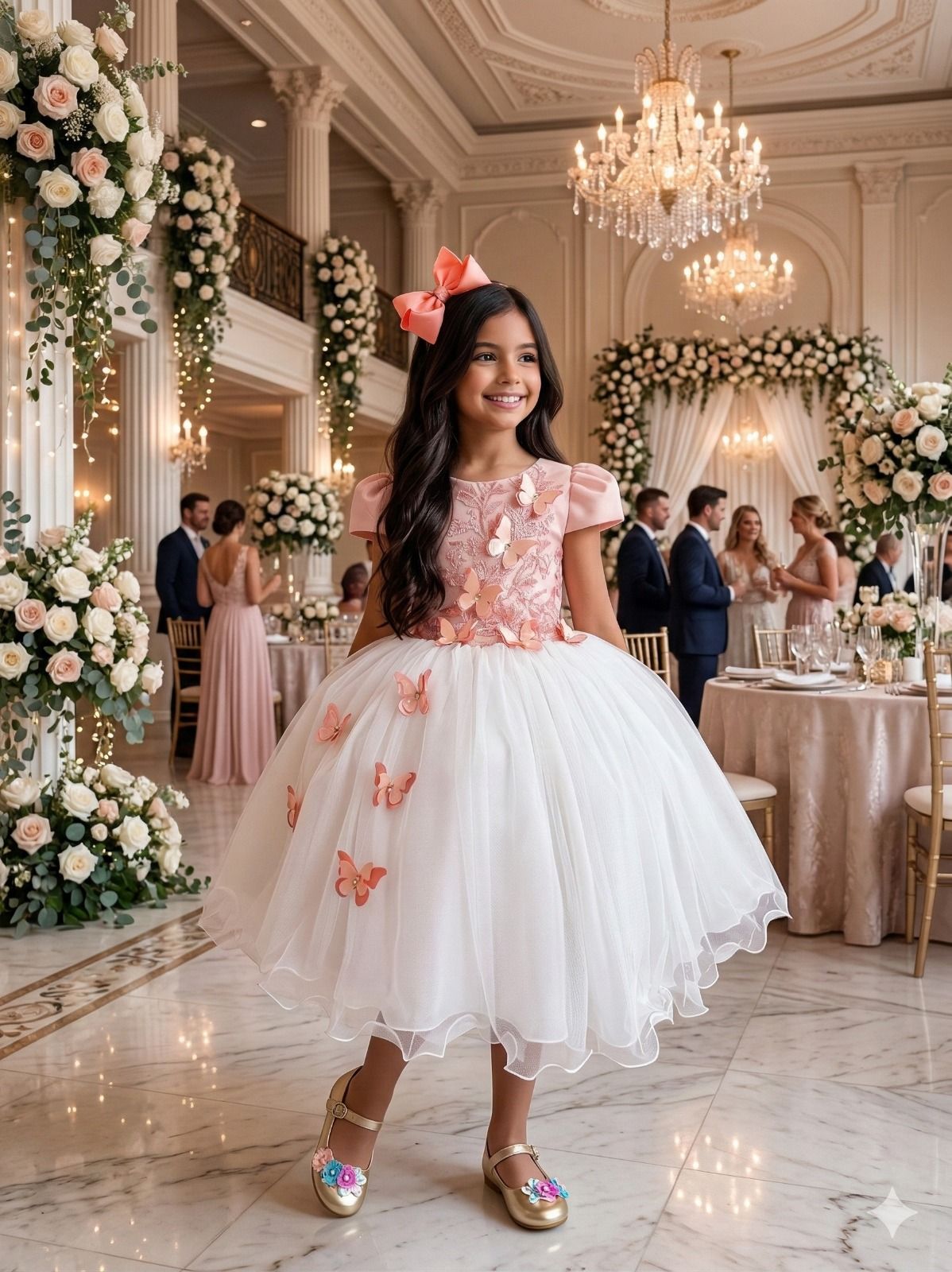 Vestido Juvenil - Midi Vila Lele Sabrina Pessego e Off - Leveza e Elegância para Meninas | Bebeloo Kids