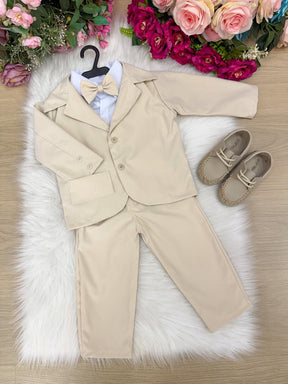 Conjunto Social Miss Cherry Jorge Terno Palha - Estilo Delicado para o Dia a Dia | Bebeloo Kids