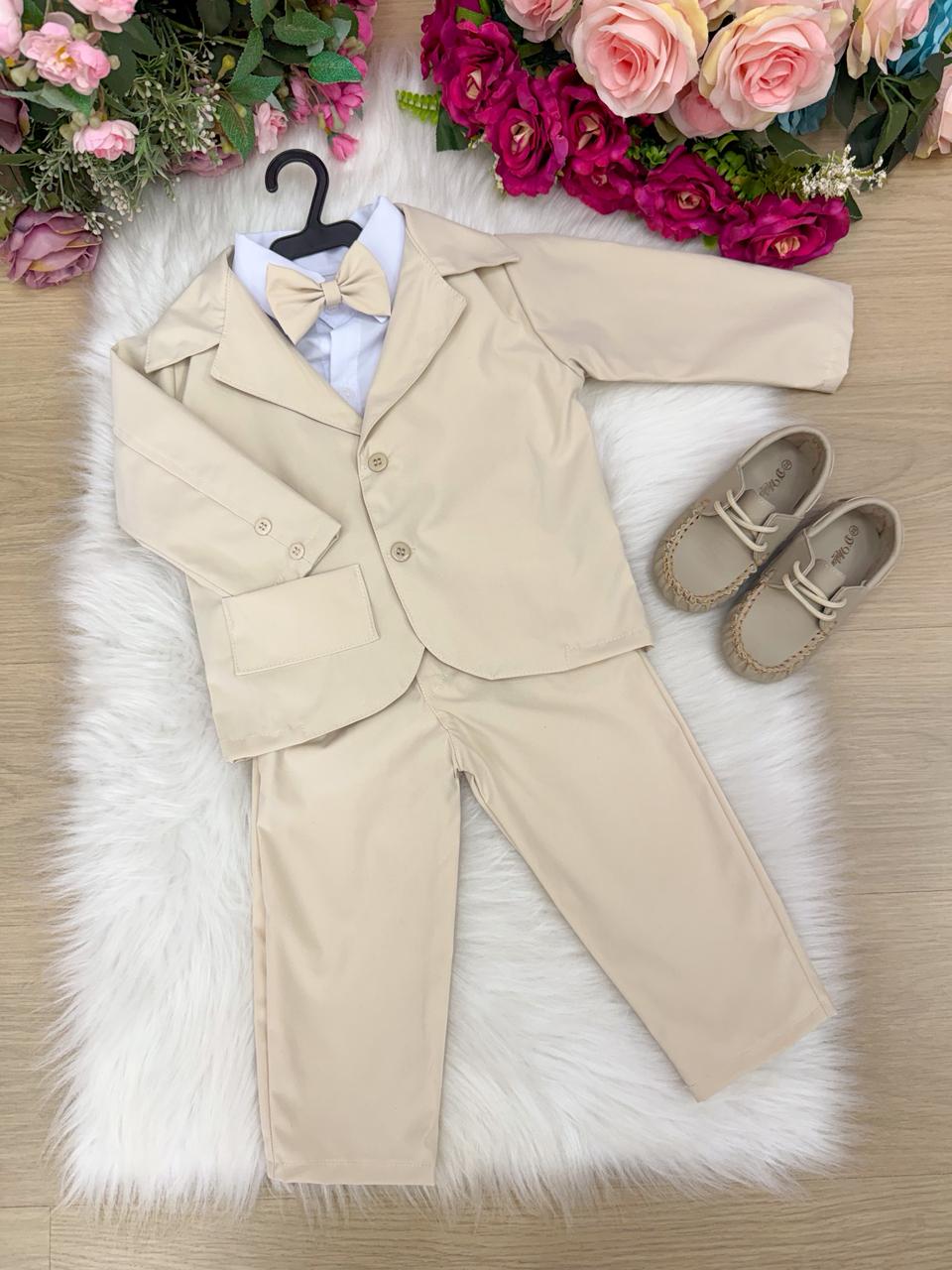 Conjunto Social Miss Cherry Jorge Terno Palha - Estilo Delicado para o Dia a Dia | Bebeloo Kids