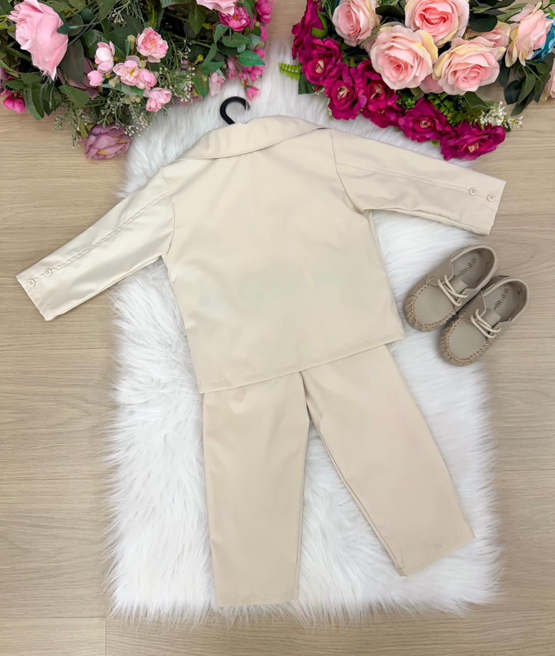 Conjunto Social Miss Cherry Jorge Terno Palha - Estilo Delicado para o Dia a Dia | Bebeloo Kids