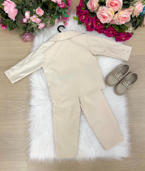 Conjunto Social Miss Cherry Jorge Terno Palha - Estilo Delicado para o Dia a Dia | Bebeloo Kids