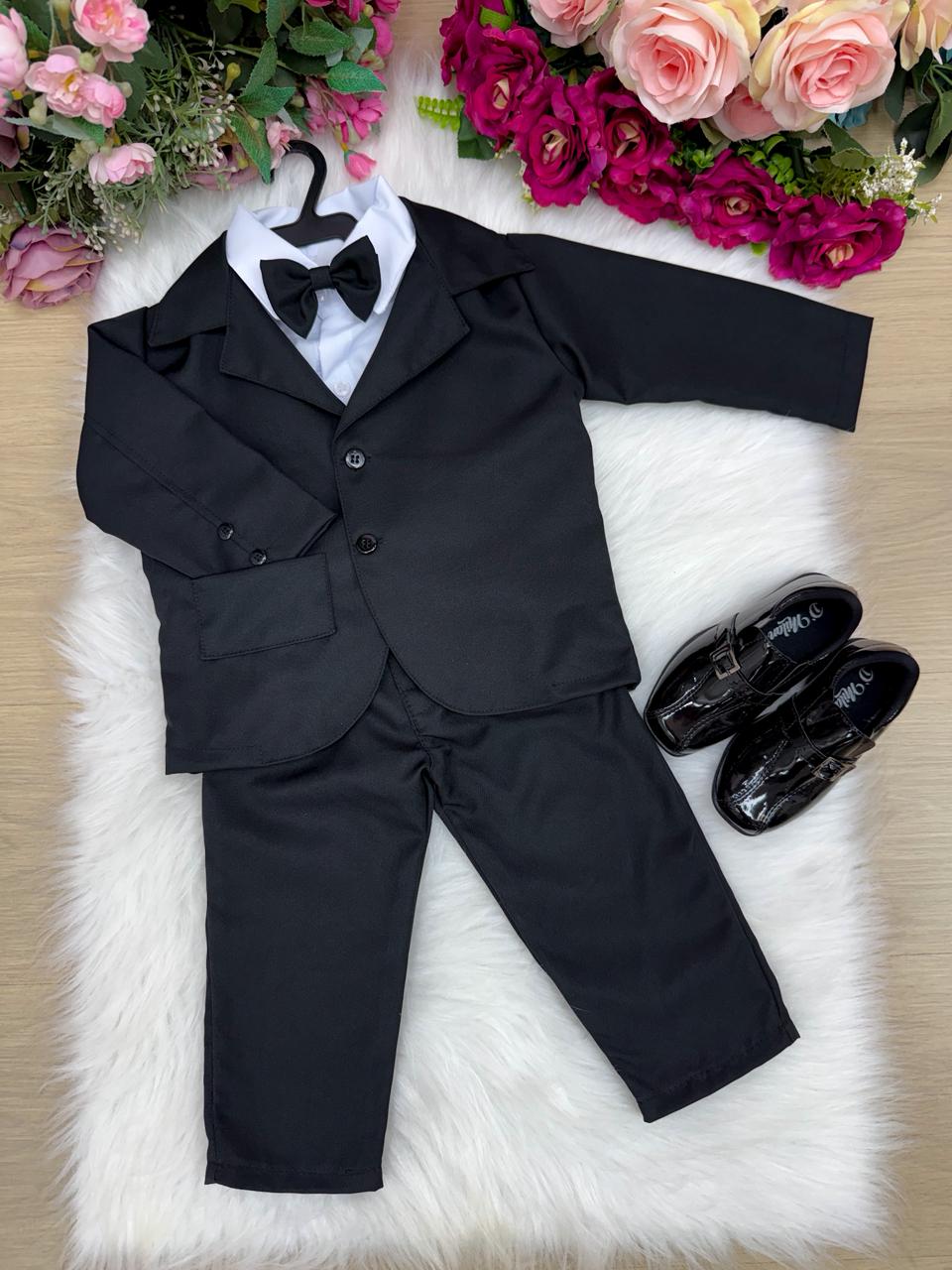 Conjunto Social Miss Cherry Jorge Terno Preto - Estilo Delicado para o Dia a Dia | Bebeloo Kids