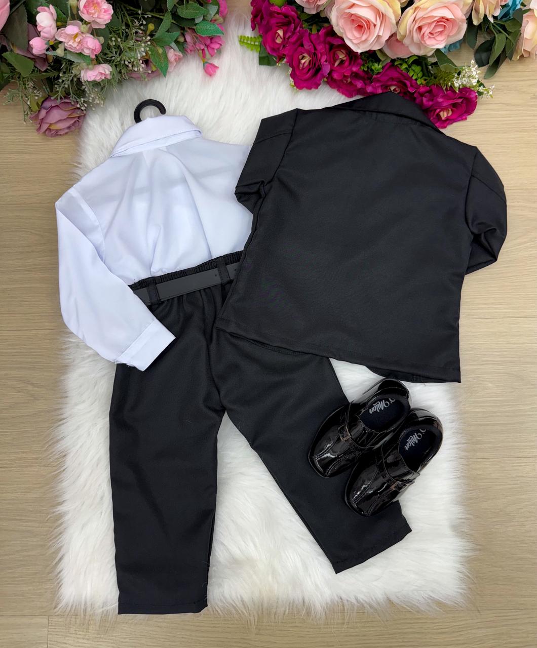 Conjunto Social Miss Cherry Jorge Terno Preto - Estilo Delicado para o Dia a Dia | Bebeloo Kids