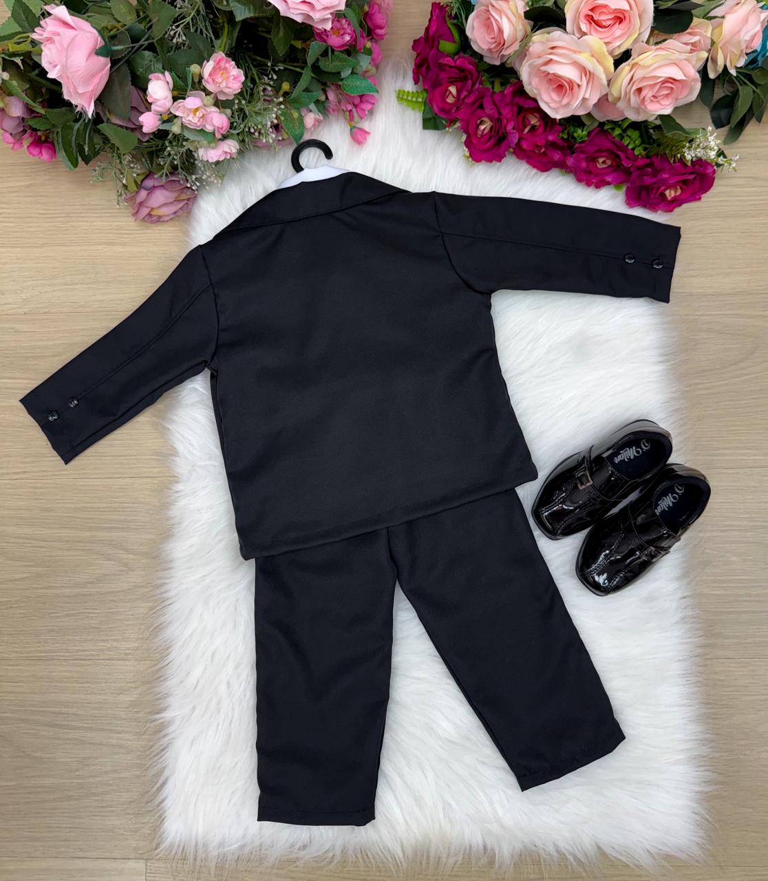 Conjunto Social Miss Cherry Jorge Terno Preto - Estilo Delicado para o Dia a Dia | Bebeloo Kids