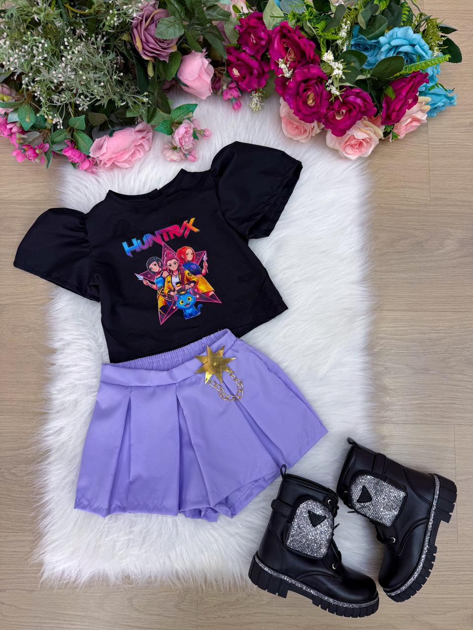 Conjunto Blogueirinha Temático Guerreiras do K-Pop - Estilo Delicado para o Dia a Dia | Bebeloo Kids