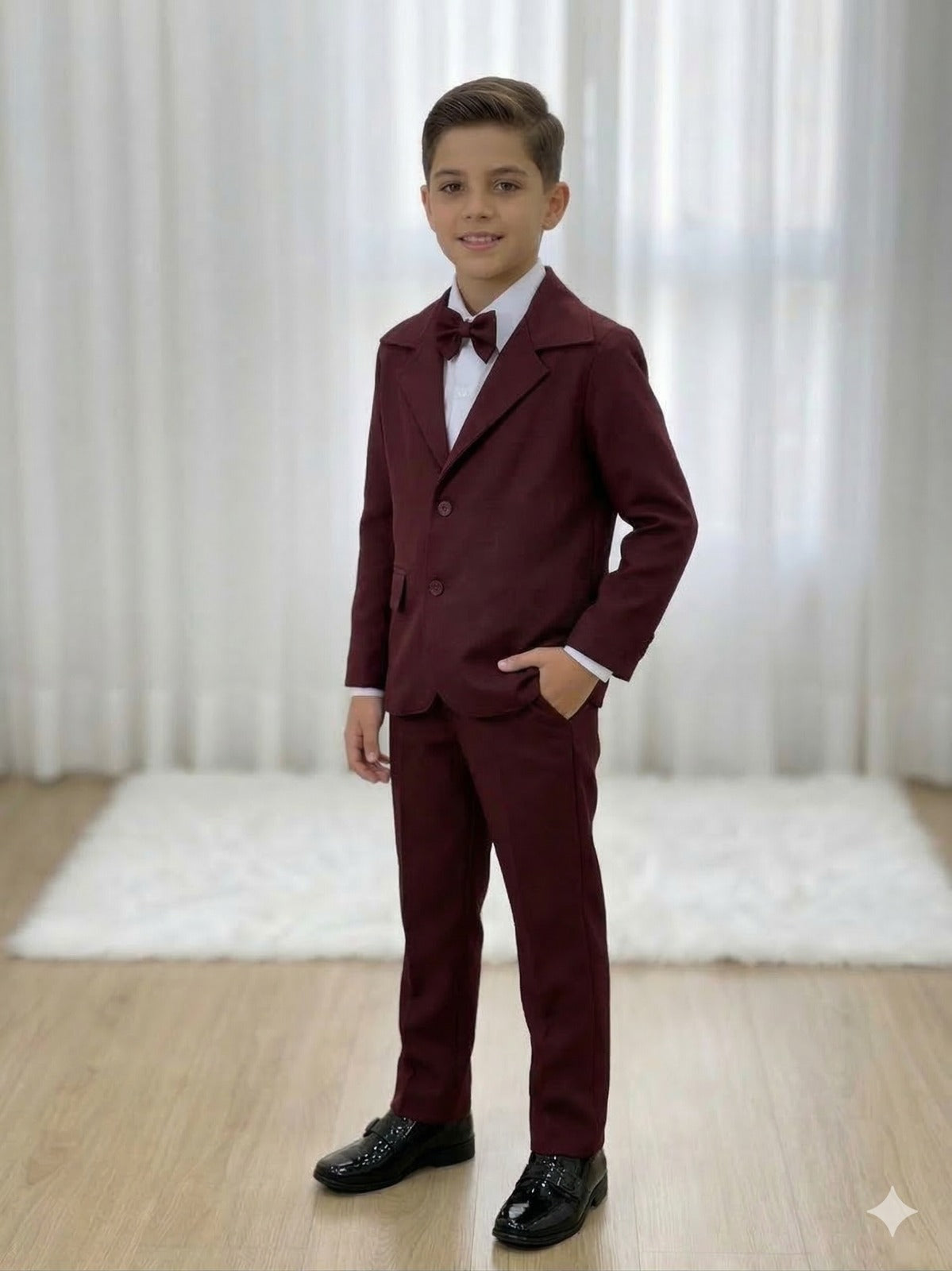 Conjunto Social Miss Cherry Jorge Terno Marsala - Estilo Delicado para o Dia a Dia | Bebeloo Kids