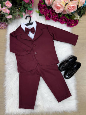 Conjunto Social Miss Cherry Jorge Terno Marsala - Estilo Delicado para o Dia a Dia | Bebeloo Kids