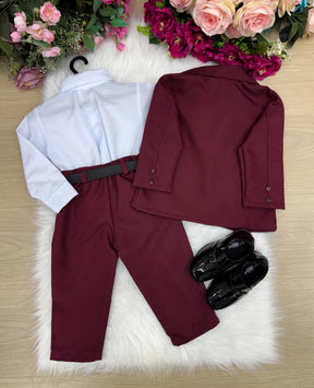 Conjunto Social Miss Cherry Jorge Terno Marsala - Estilo Delicado para o Dia a Dia | Bebeloo Kids
