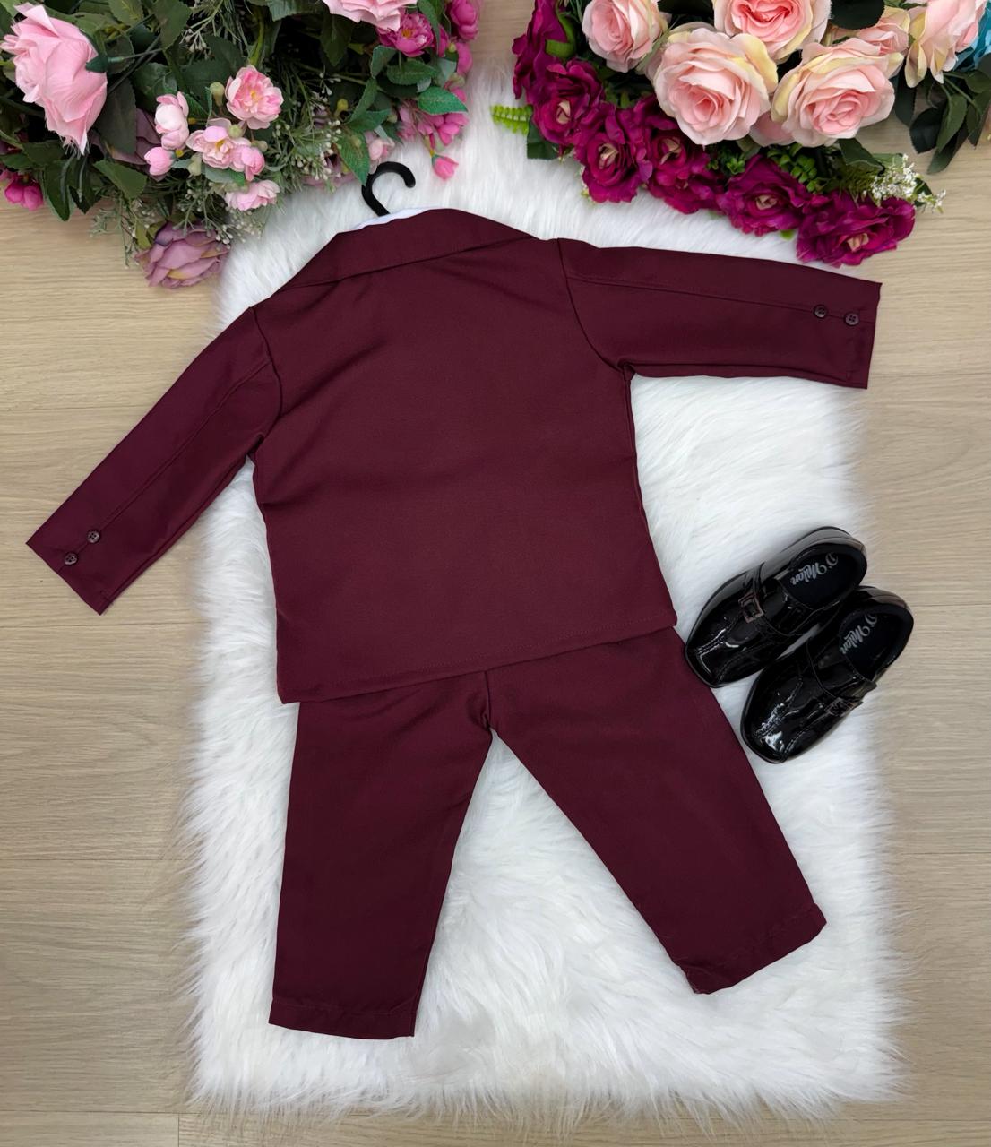 Conjunto Social Miss Cherry Jorge Terno Marsala - Estilo Delicado para o Dia a Dia | Bebeloo Kids