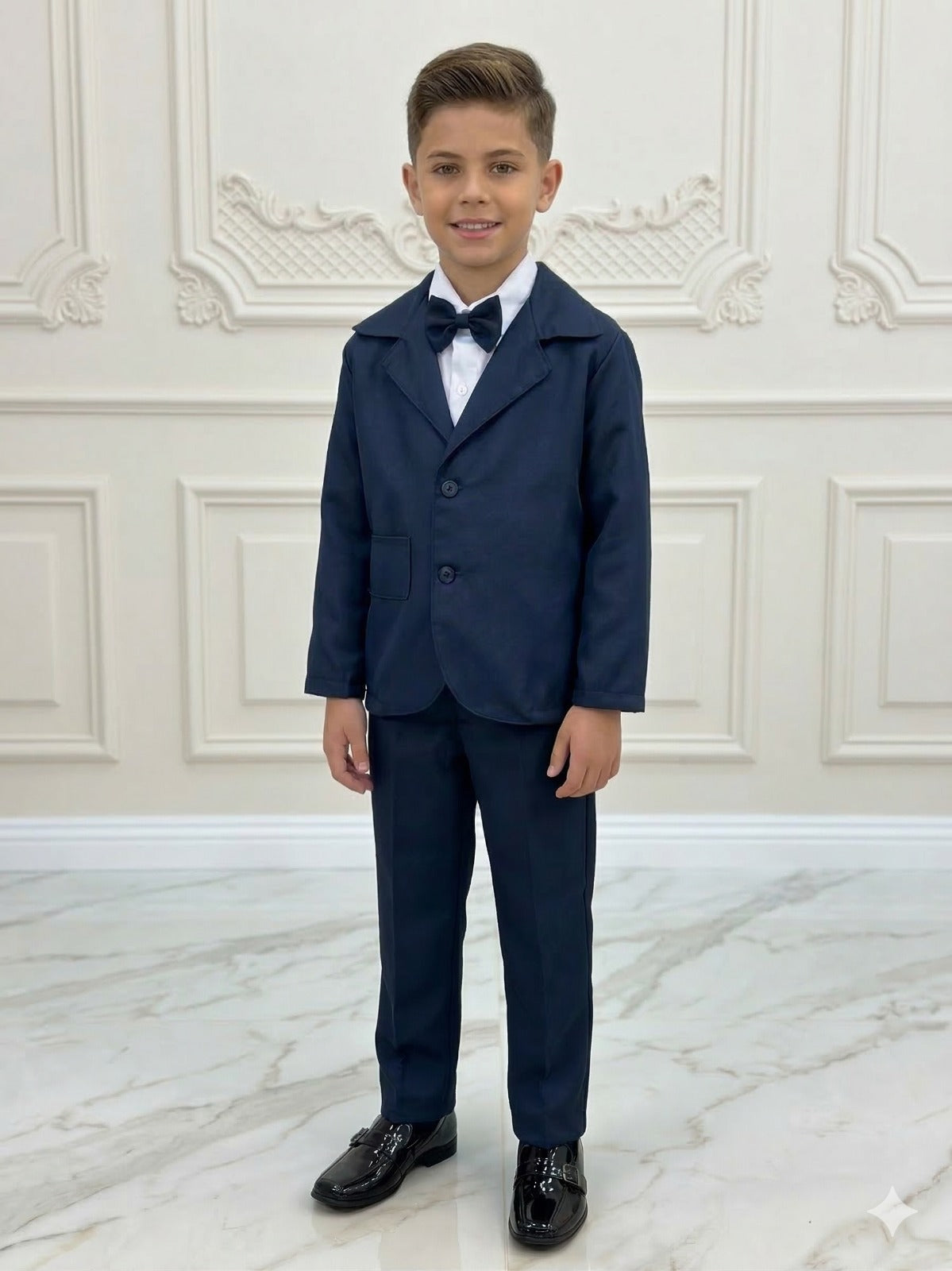 Conjunto Social Miss Cherry Jorge Terno Azul Marinho - Estilo Delicado para o Dia a Dia | Bebeloo Kids