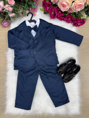 Conjunto Social Miss Cherry Jorge Terno Azul Marinho - Estilo Delicado para o Dia a Dia | Bebeloo Kids