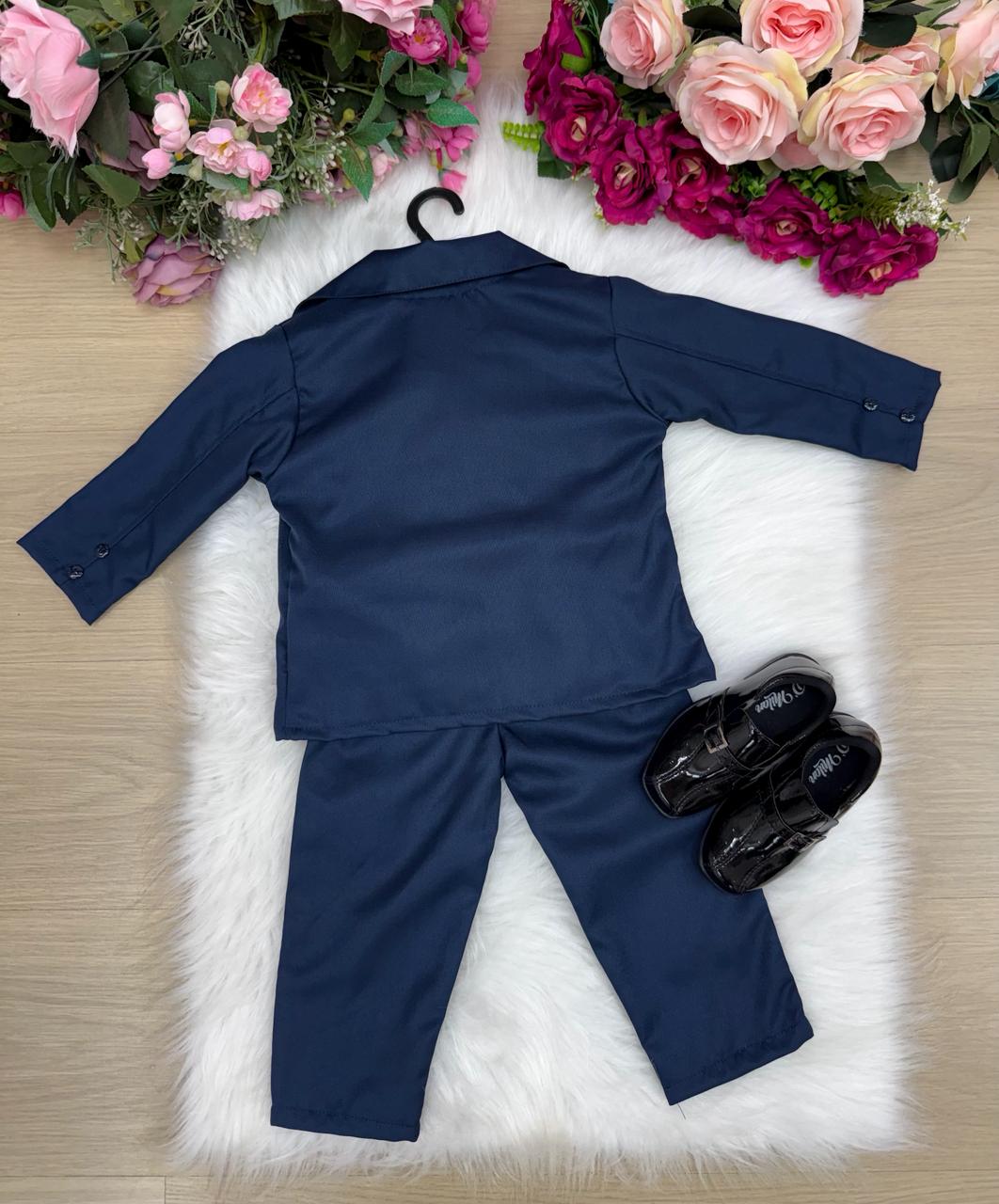 Conjunto Social Miss Cherry Jorge Terno Azul Marinho - Estilo Delicado para o Dia a Dia | Bebeloo Kids