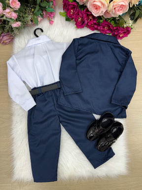 Conjunto Social Miss Cherry Jorge Terno Azul Marinho - Estilo Delicado para o Dia a Dia | Bebeloo Kids