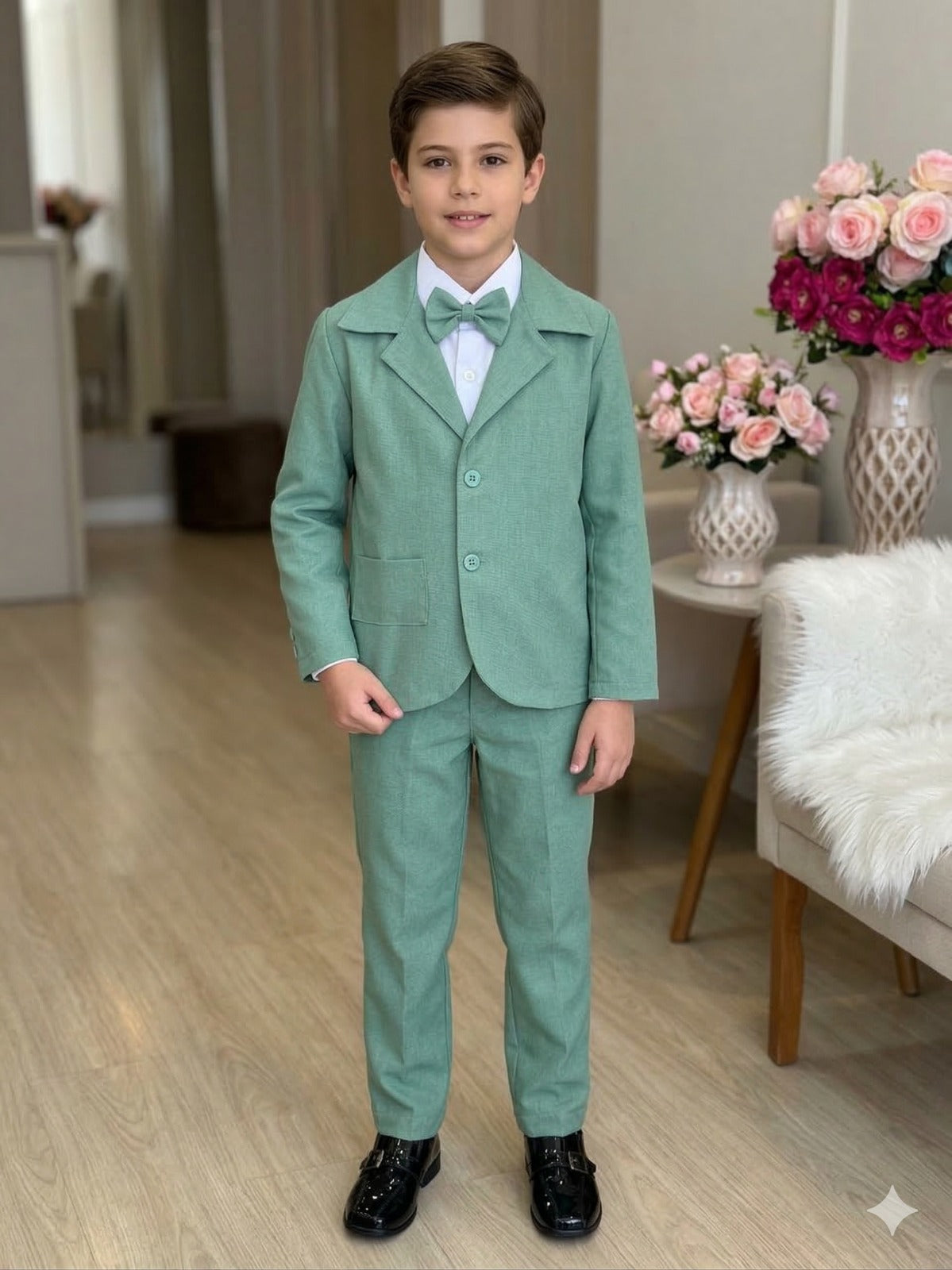Conjunto Social Miss Cherry Terno Pedro Verde - Estilo Delicado para o Dia a Dia | Bebeloo Kids
