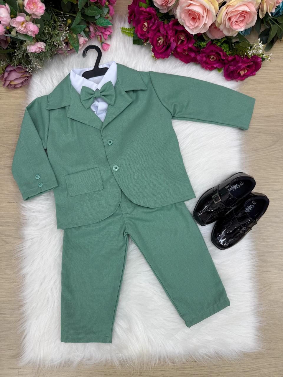 Conjunto Social Miss Cherry Terno Pedro Verde - Estilo Delicado para o Dia a Dia | Bebeloo Kids