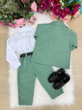 Conjunto Social Miss Cherry Terno Pedro Verde - Estilo Delicado para o Dia a Dia | Bebeloo Kids