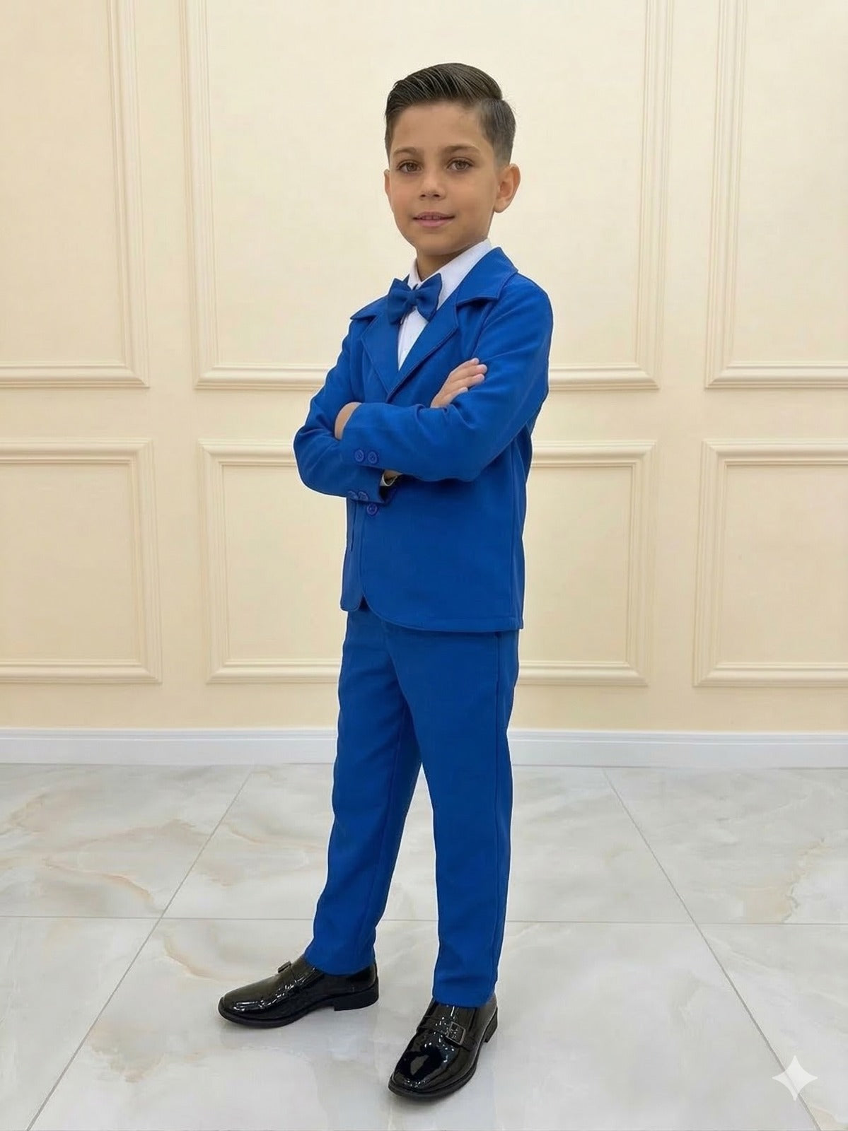 Conjunto Social Miss Cherry Jorge Terno Azul Royal - Estilo Delicado para o Dia a Dia | Bebeloo Kids