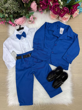 Conjunto Social Miss Cherry Jorge Terno Azul Royal - Estilo Delicado para o Dia a Dia | Bebeloo Kids