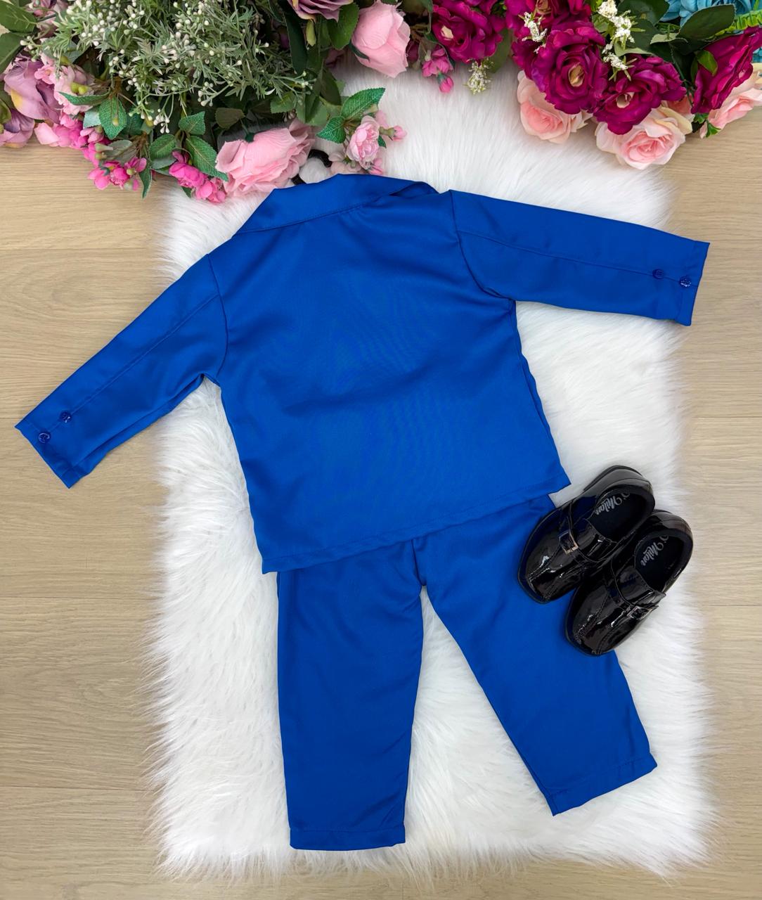 Conjunto Social Miss Cherry Jorge Terno Azul Royal - Estilo Delicado para o Dia a Dia | Bebeloo Kids
