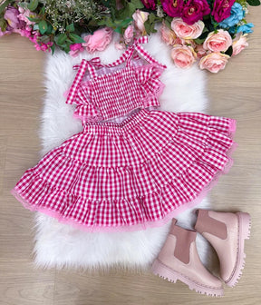 Conjunto Junino Banana Club Luxo Charme do Arraiá Rosa - Estilo Delicado para o Dia a Dia | Bebeloo Kids