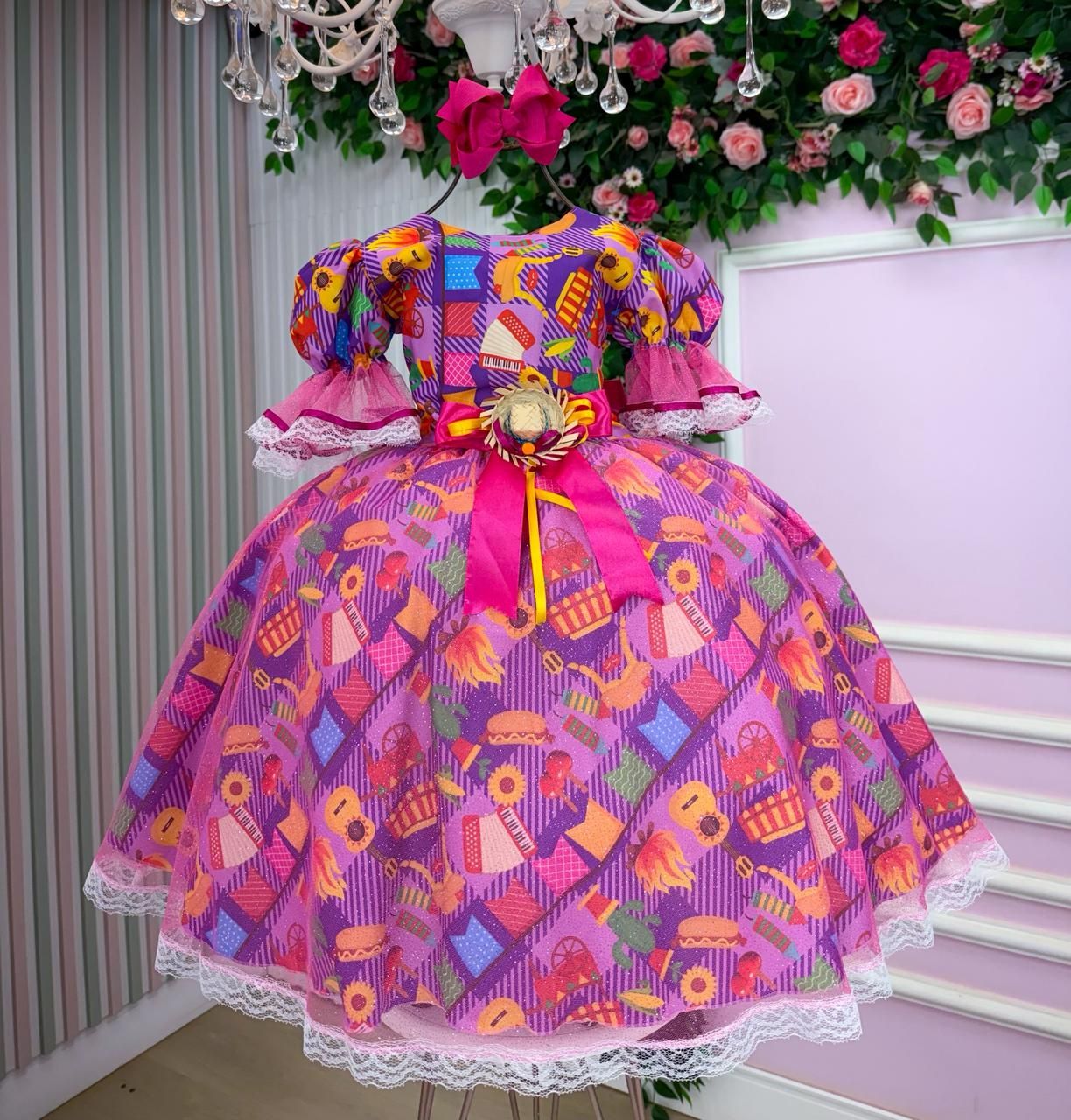 Vestido Marie Junino Luxo Luz da Fogueira - Leveza e Elegância para Meninas | Bebeloo Kids