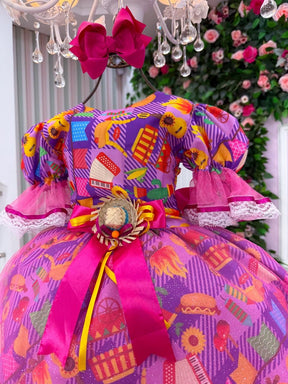 Vestido Marie Junino Luxo Luz da Fogueira - Leveza e Elegância para Meninas | Bebeloo Kids