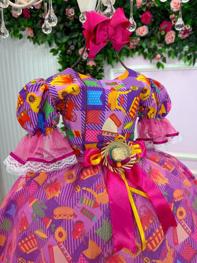 Vestido Marie Junino Luxo Luz da Fogueira - Leveza e Elegância para Meninas | Bebeloo Kids