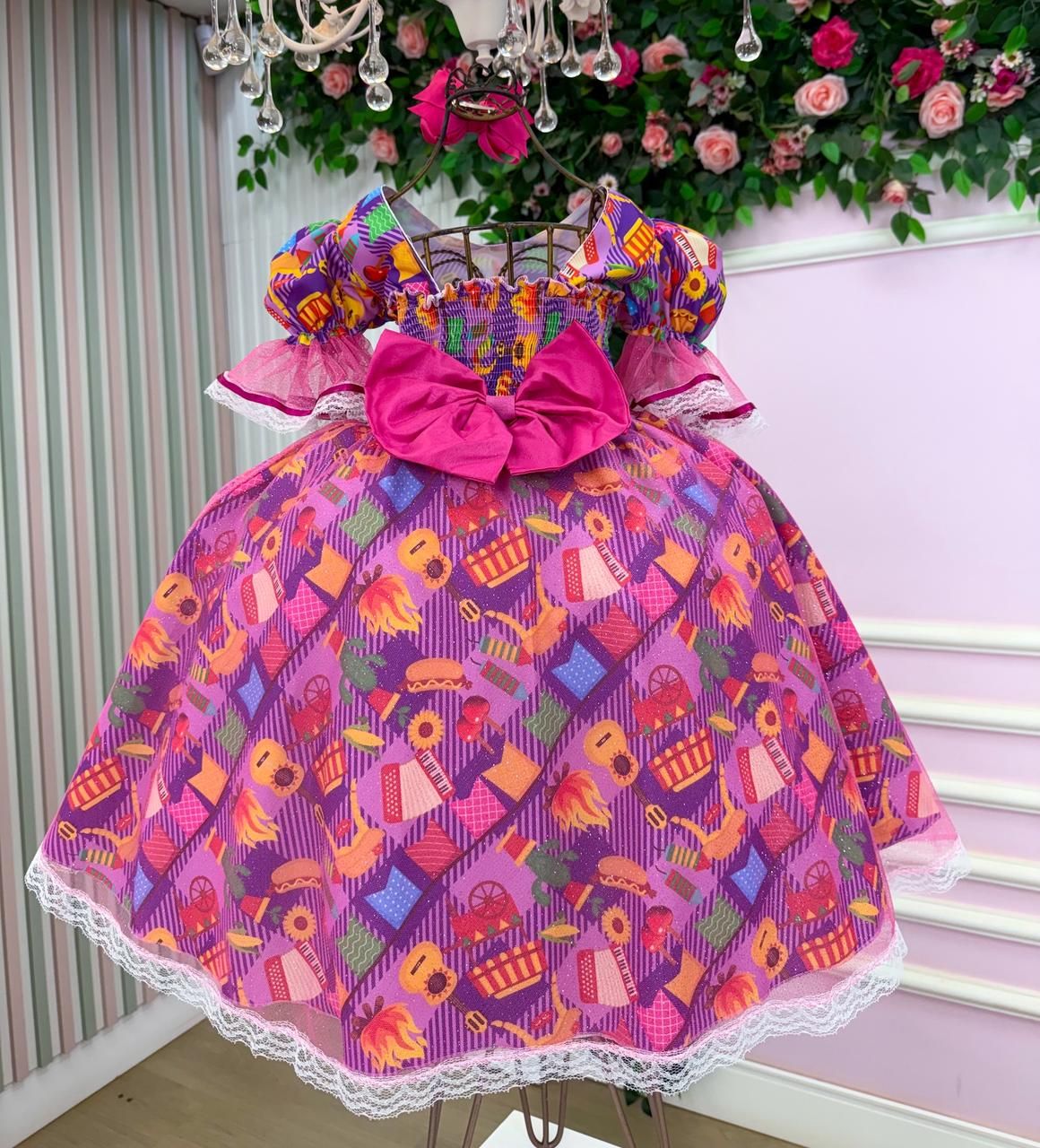 Vestido Marie Junino Luxo Luz da Fogueira - Leveza e Elegância para Meninas | Bebeloo Kids