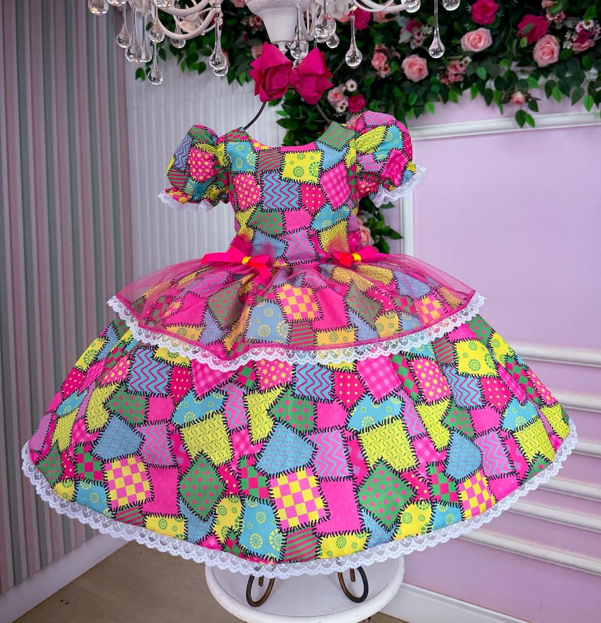 Vestido Mini Miss Junino Sertão Animado Pink - Leveza e Elegância para Meninas | Bebeloo Kids