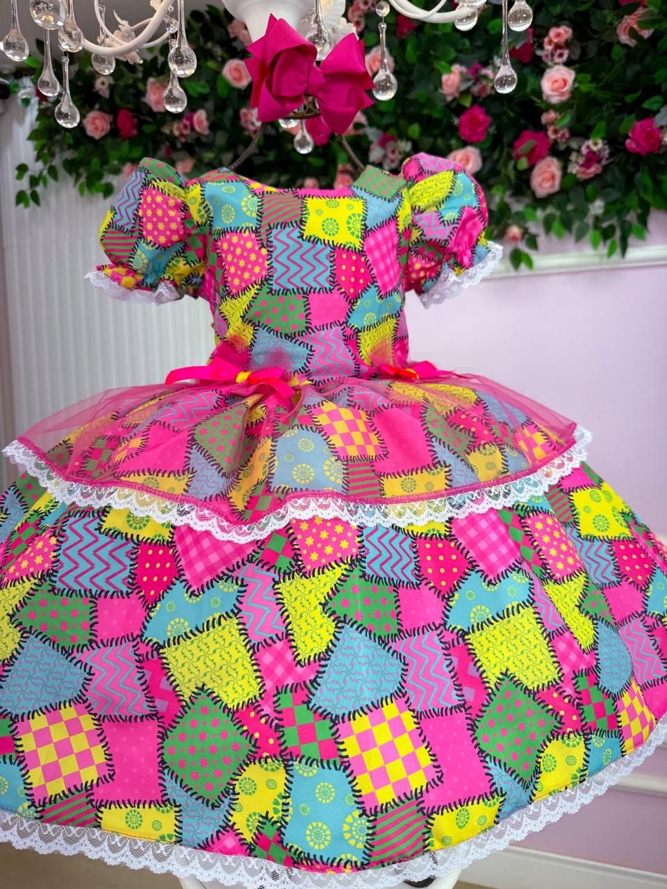 Vestido Mini Miss Junino Sertão Animado Pink - Leveza e Elegância para Meninas | Bebeloo Kids