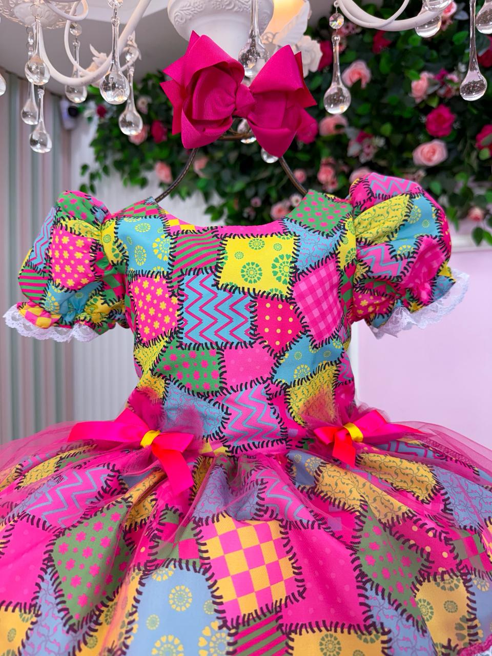 Vestido Mini Miss Junino Sertão Animado Pink - Leveza e Elegância para Meninas | Bebeloo Kids