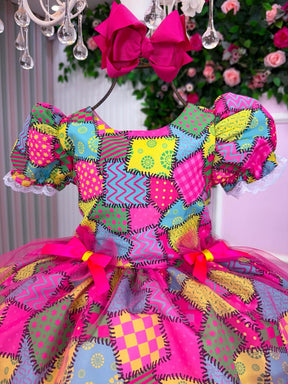 Vestido Mini Miss Junino Sertão Animado Pink - Leveza e Elegância para Meninas | Bebeloo Kids